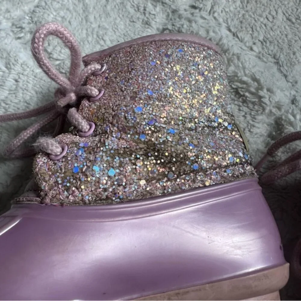 Adrienne Vittadini | Gavin-04T Pink Glitter rainboots | Size 8